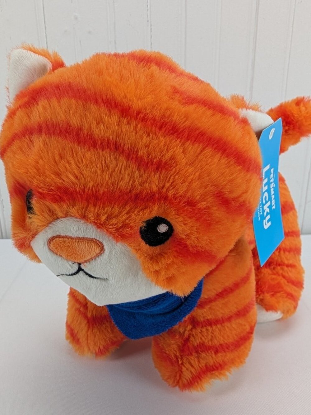 Petsmart Lucky Cat Orange Plush Toy 9" Stuffed Animal Squeaker Dog New